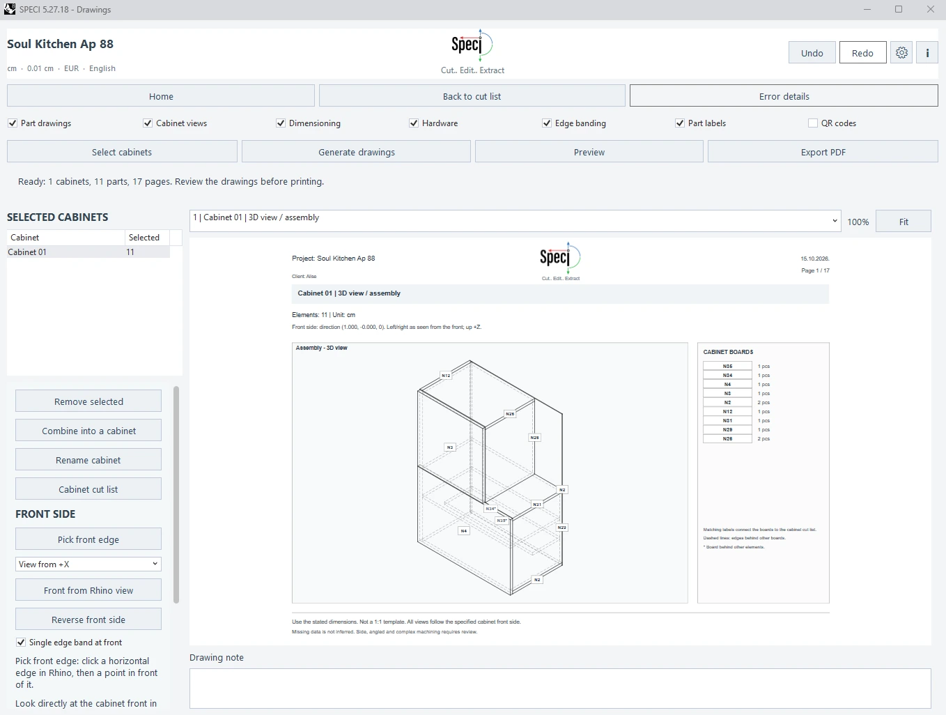 SPECI cabinet assembly document preview